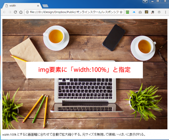 レスポンシブWebデザイン 画像 max-width:100%