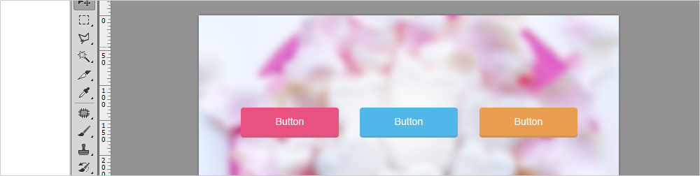 Photoshop基本　初心者　独学　 WEB用ボタンのカラーバリエーションの作り方とレイヤースタイルの編集