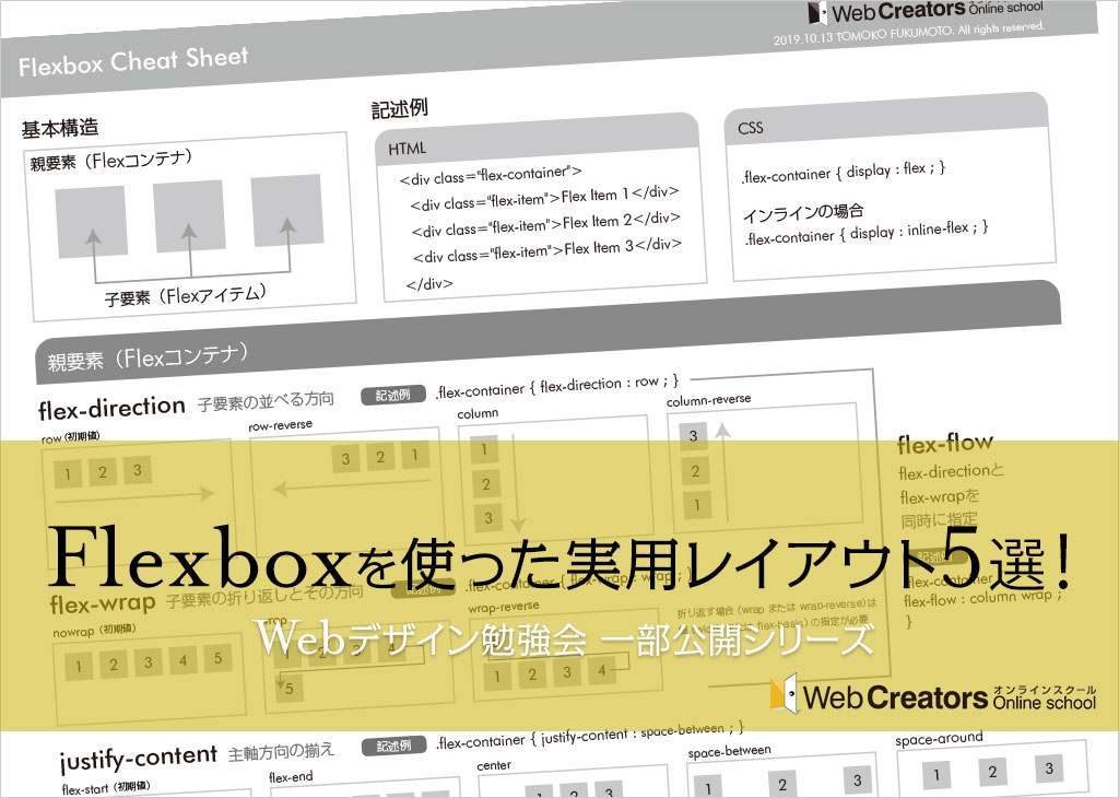 【Webデザイン勉強会の一部公開】Flexboxを使った実用レイアウト5選！